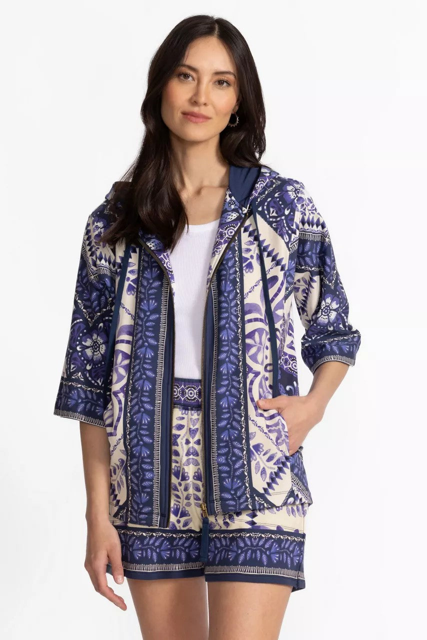 Johnny Was Women DOLMAN SHORT SLEEVE HOODIE