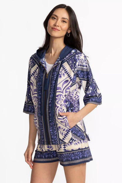 Johnny Was Women DOLMAN SHORT SLEEVE HOODIE