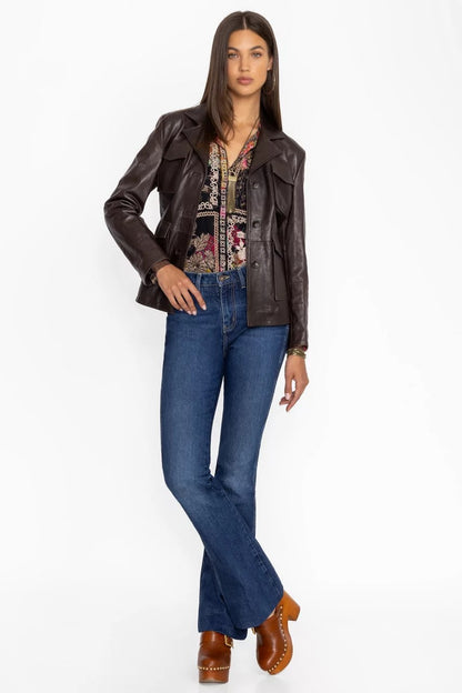 Johnny Was Women PATCH POCKET ITALIAN LEATHER JACKET