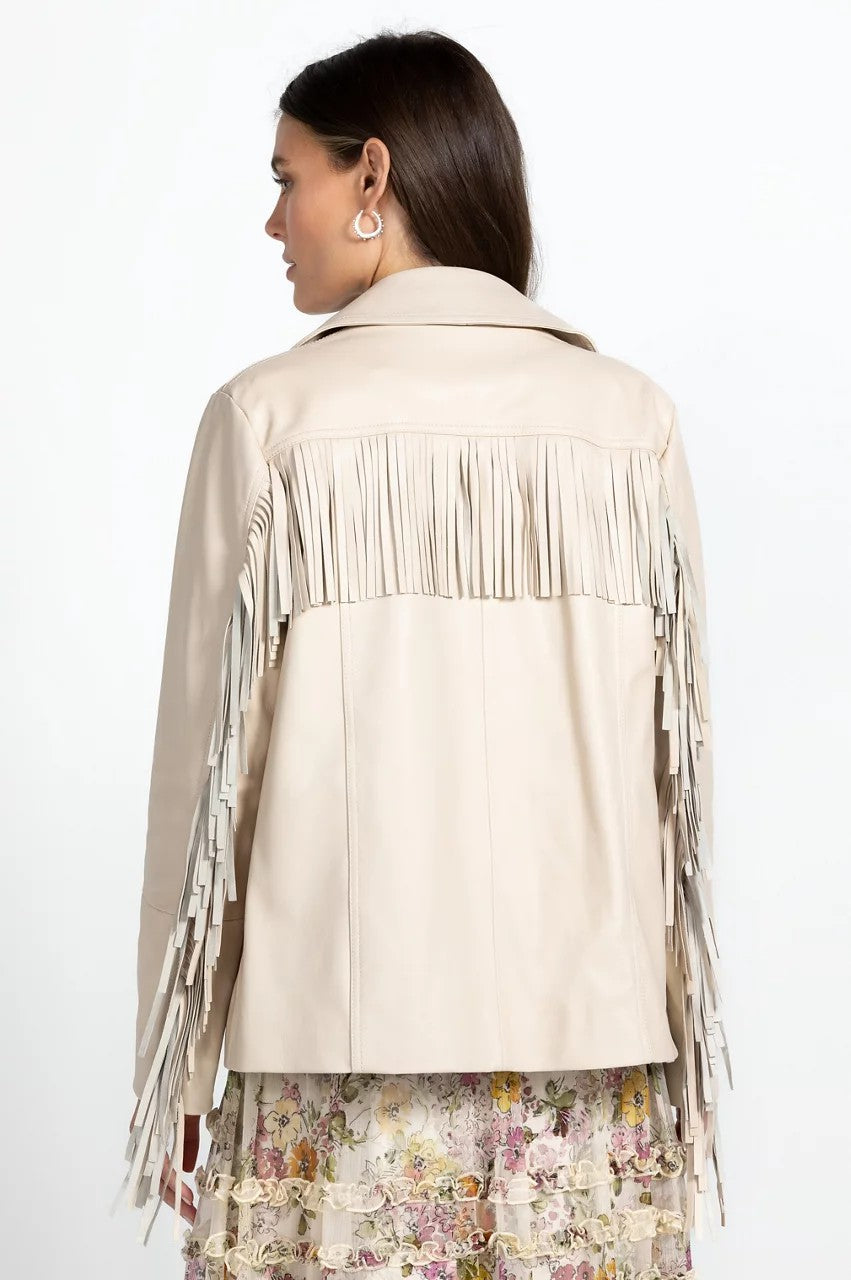 Johnny Was Women Frangia Leather Jacket