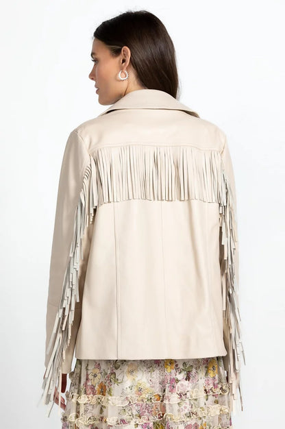 Johnny Was Women Frangia Leather Jacket