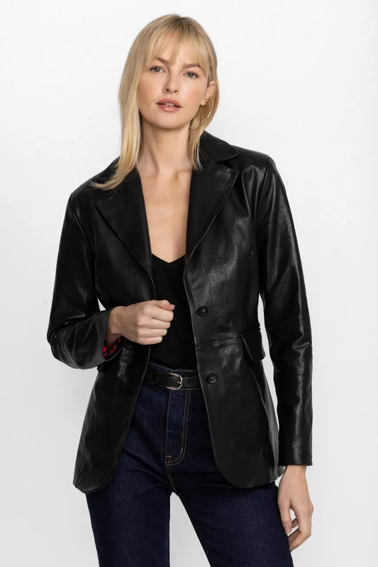 Johnny Was Women ITALIAN LEATHER CLASSIC BLAZER