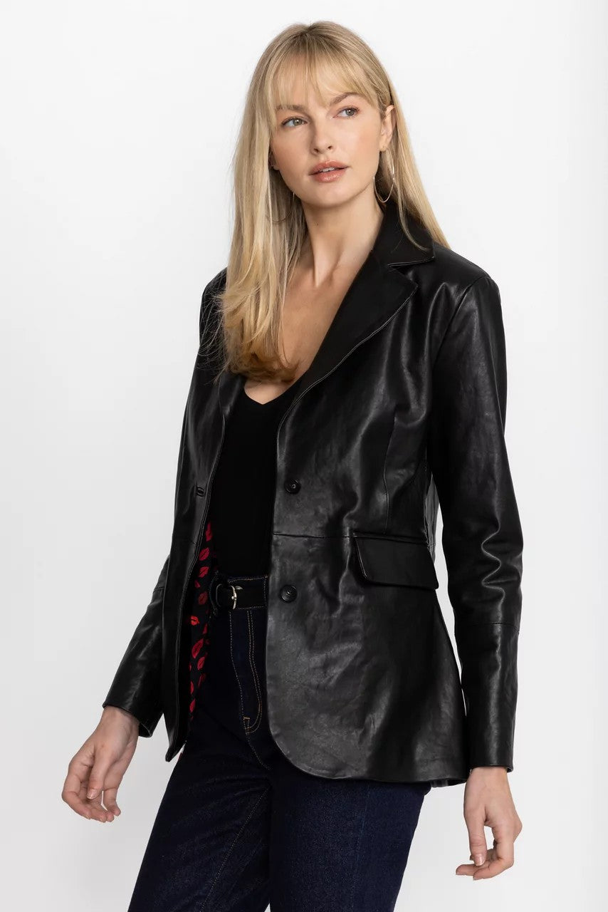Johnny Was Women ITALIAN LEATHER CLASSIC BLAZER