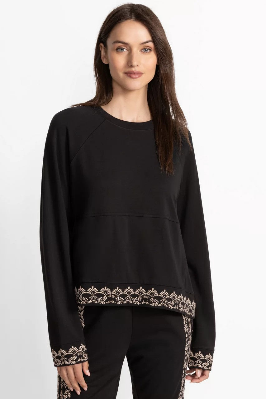 Johnny Was Women BEE ACTIVE LONG SLEEVE CREW PULLOVER TEE