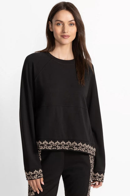 Johnny Was Women BEE ACTIVE LONG SLEEVE CREW PULLOVER TEE