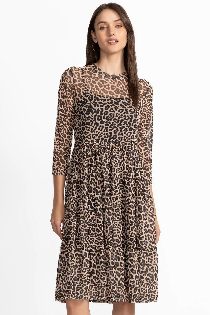 Johnny Was Women 3/4 SLEEVE MESH TIERED DRESS