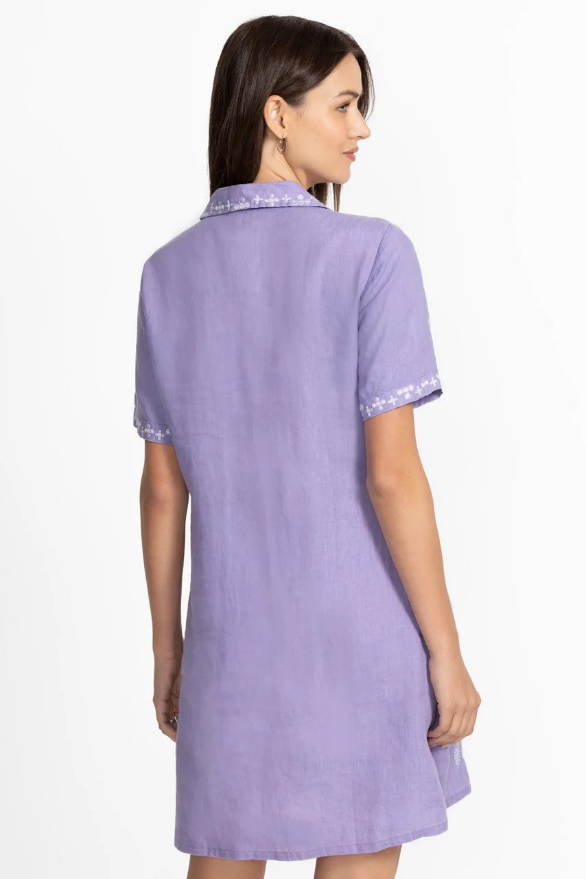Johnny Was Women LINEN HENLEY COLLARED DRESS