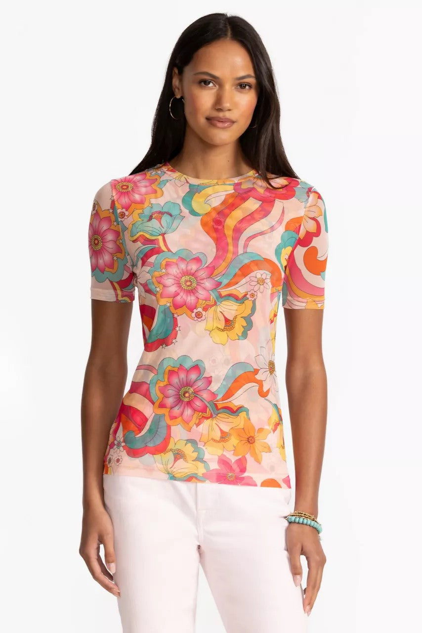 Johnny Was Women ELEANOR SHORT SLEEVE MESH TEE