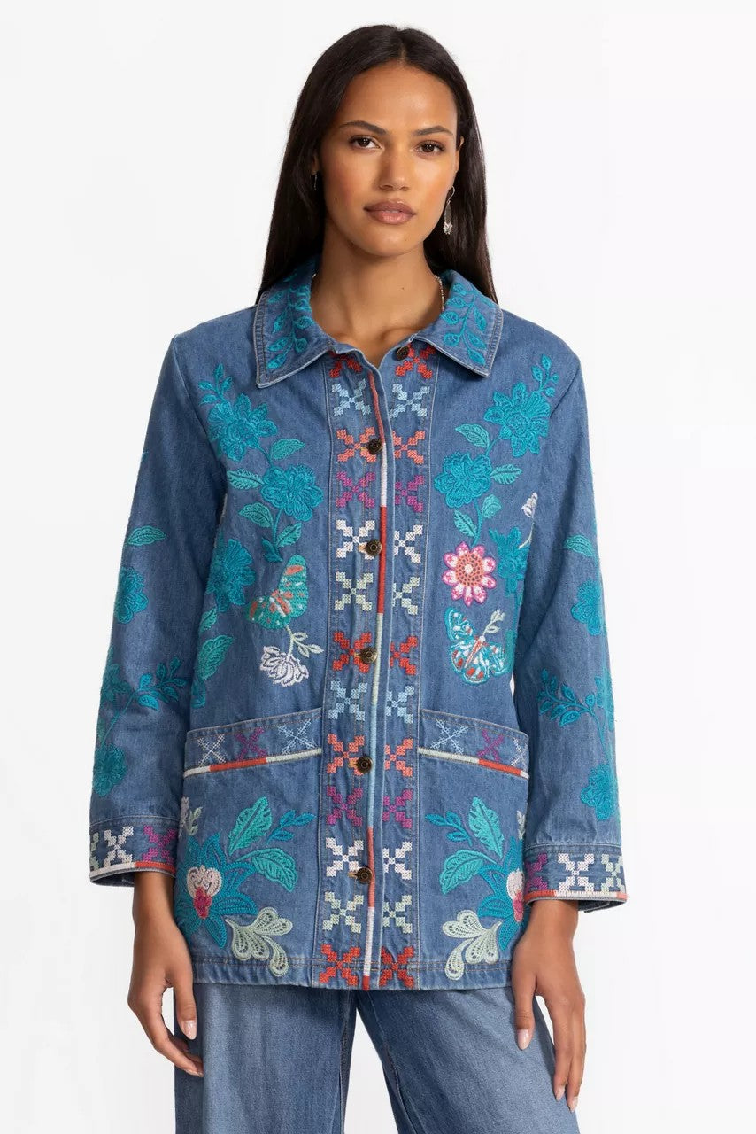 Johnny Was Women LONG DENIM WORKER JACKET