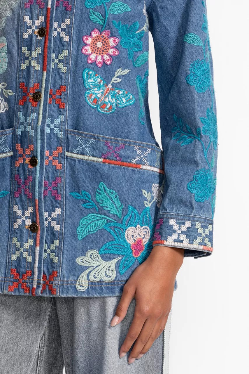 Johnny Was Women LONG DENIM WORKER JACKET