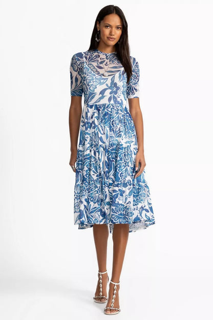 Johnny Was Women MESH TIERED DRESS