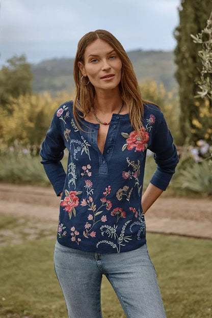 Johnny Was Women MIXED MEDIA HENLEY THERMAL