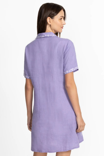 Johnny Was Women LINEN HENLEY COLLARED DRESS