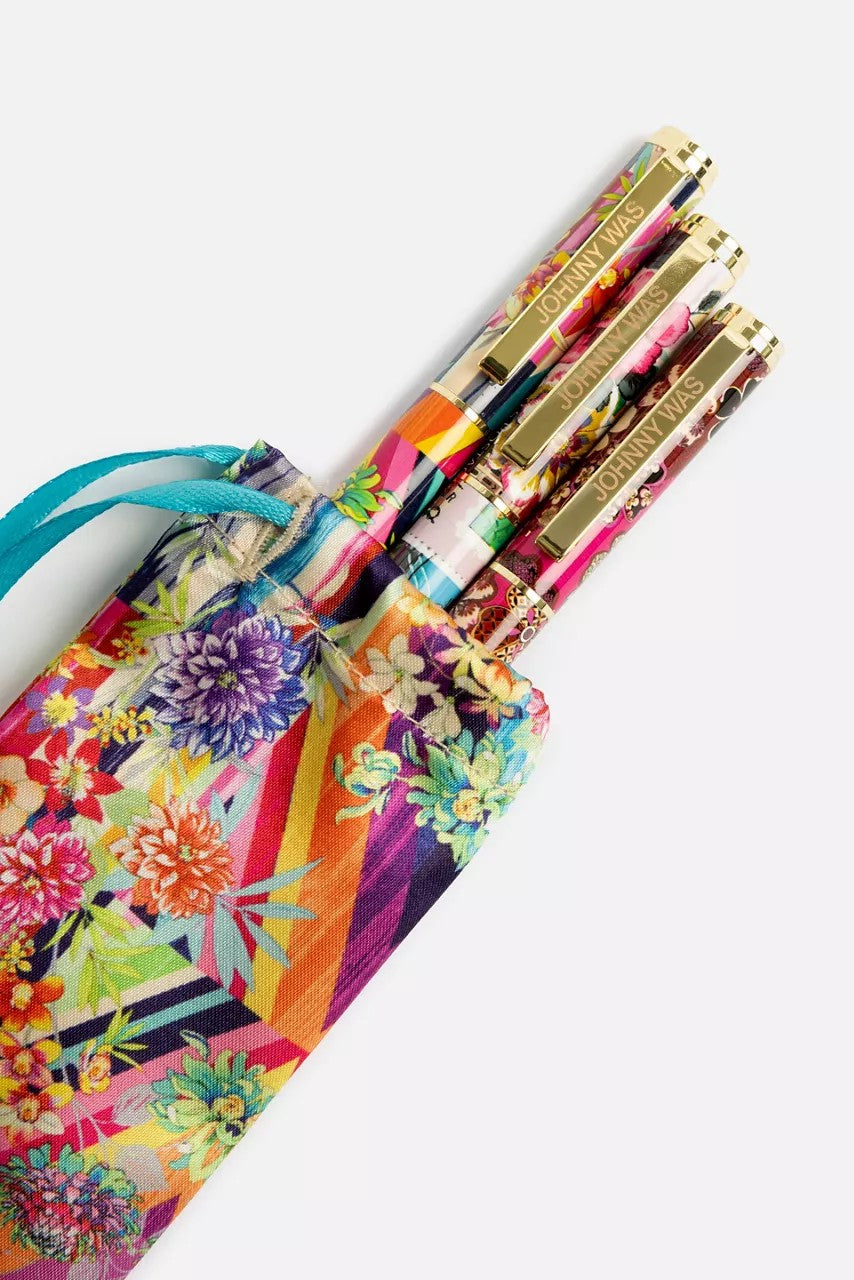 Johnny Was Women FLORAL STRIPE PEN SET