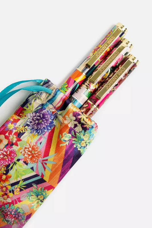 Johnny Was Women FLORAL STRIPE PEN SET