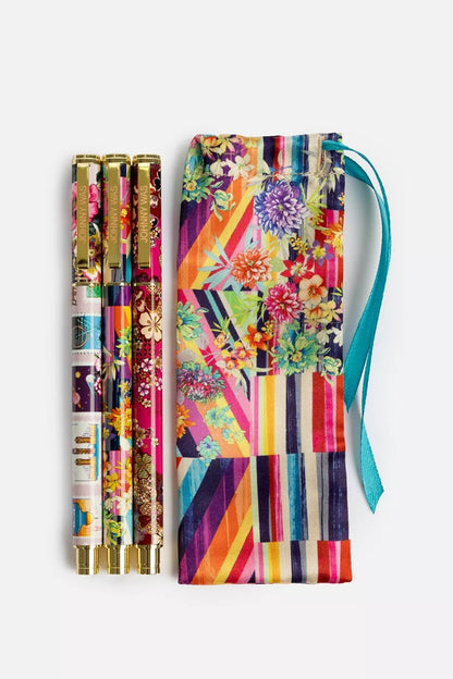Johnny Was Women FLORAL STRIPE PEN SET