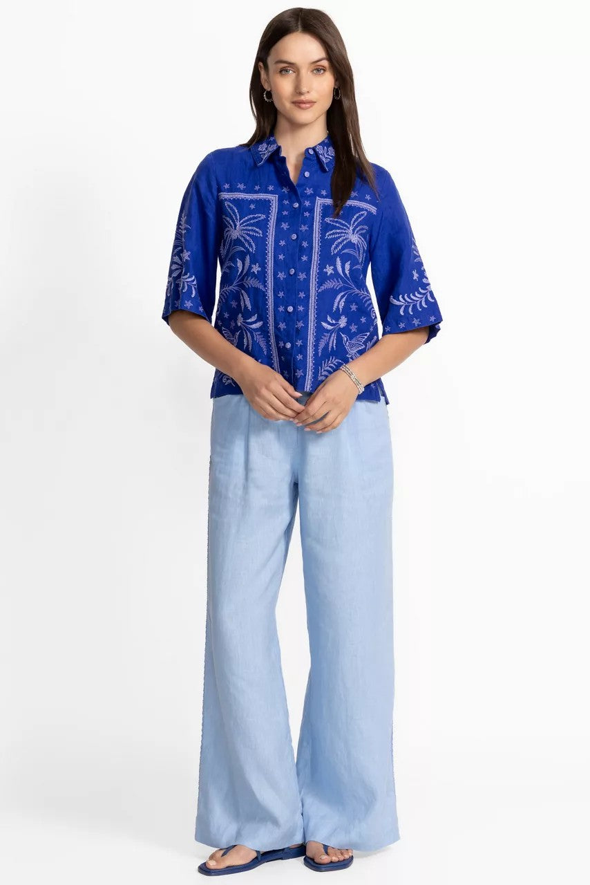 Johnny Was Women LINEN KIMONO SLEEVE SHIRT