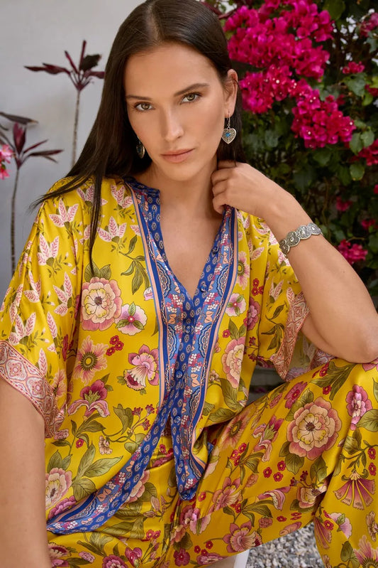 Johnny Was Women THE AUDREY SHORT SLEEVE MANDARIN COLLAR