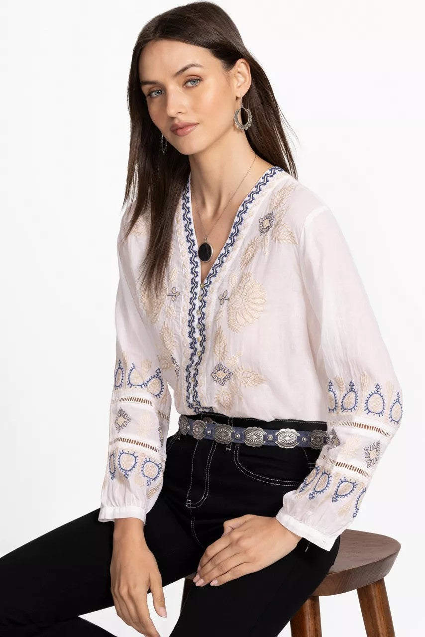 Johnny Was Women BUTTON FRONT LISBON BLOUSE