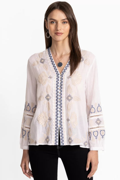 Johnny Was Women BUTTON FRONT LISBON BLOUSE