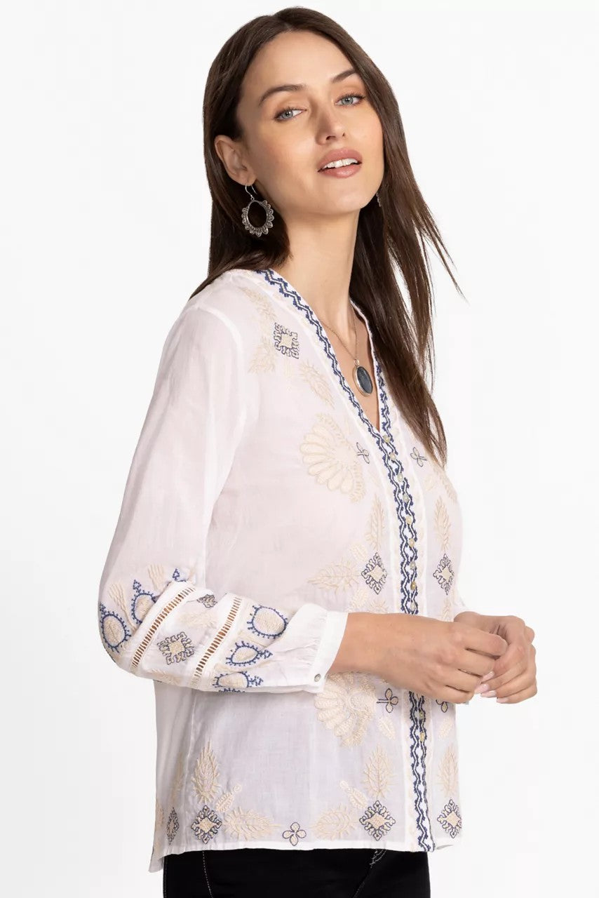 Johnny Was Women BUTTON FRONT LISBON BLOUSE
