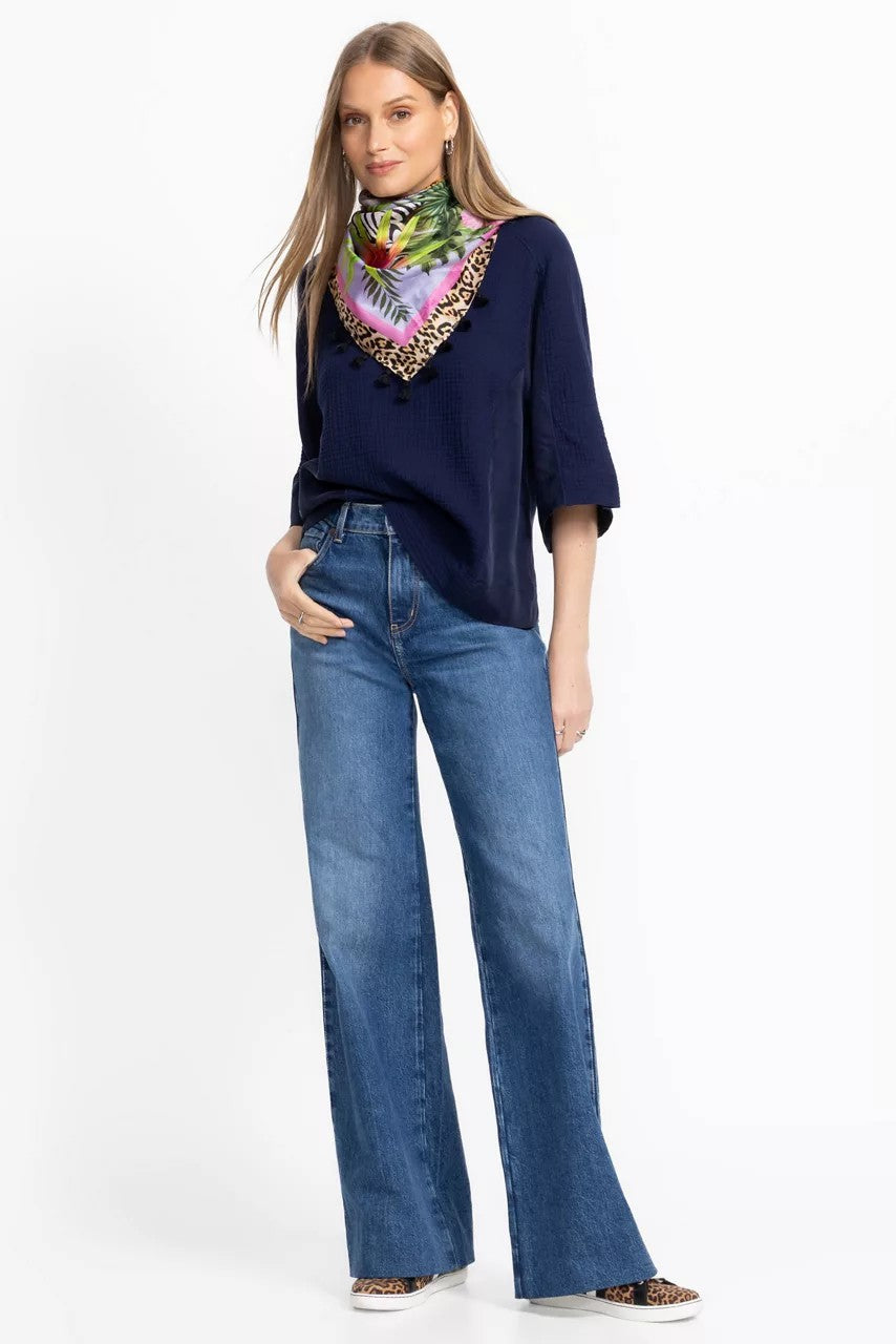 Johnny Was Women MIXED MEDIA DROP SHOULDER TOP