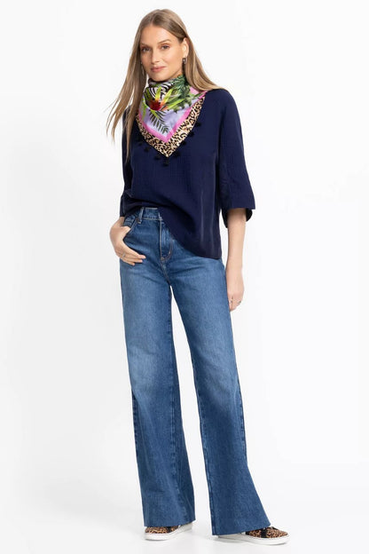 Johnny Was Women MIXED MEDIA DROP SHOULDER TOP