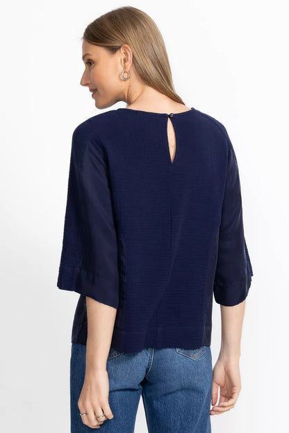 Johnny Was Women MIXED MEDIA DROP SHOULDER TOP