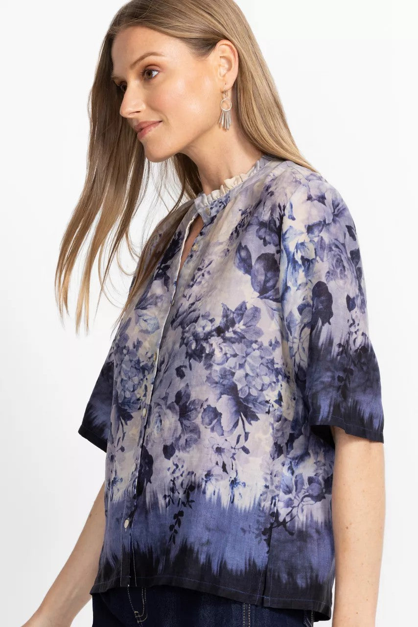 Johnny Was Women RUFFLE NECK SHIRT