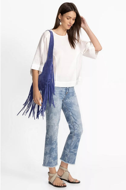 Johnny Was Women MIXED MEDIA DROP SHOULDER TOP