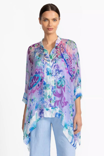 Johnny Was Women KATIA OVERSIZED CONTRAST BLOUSE