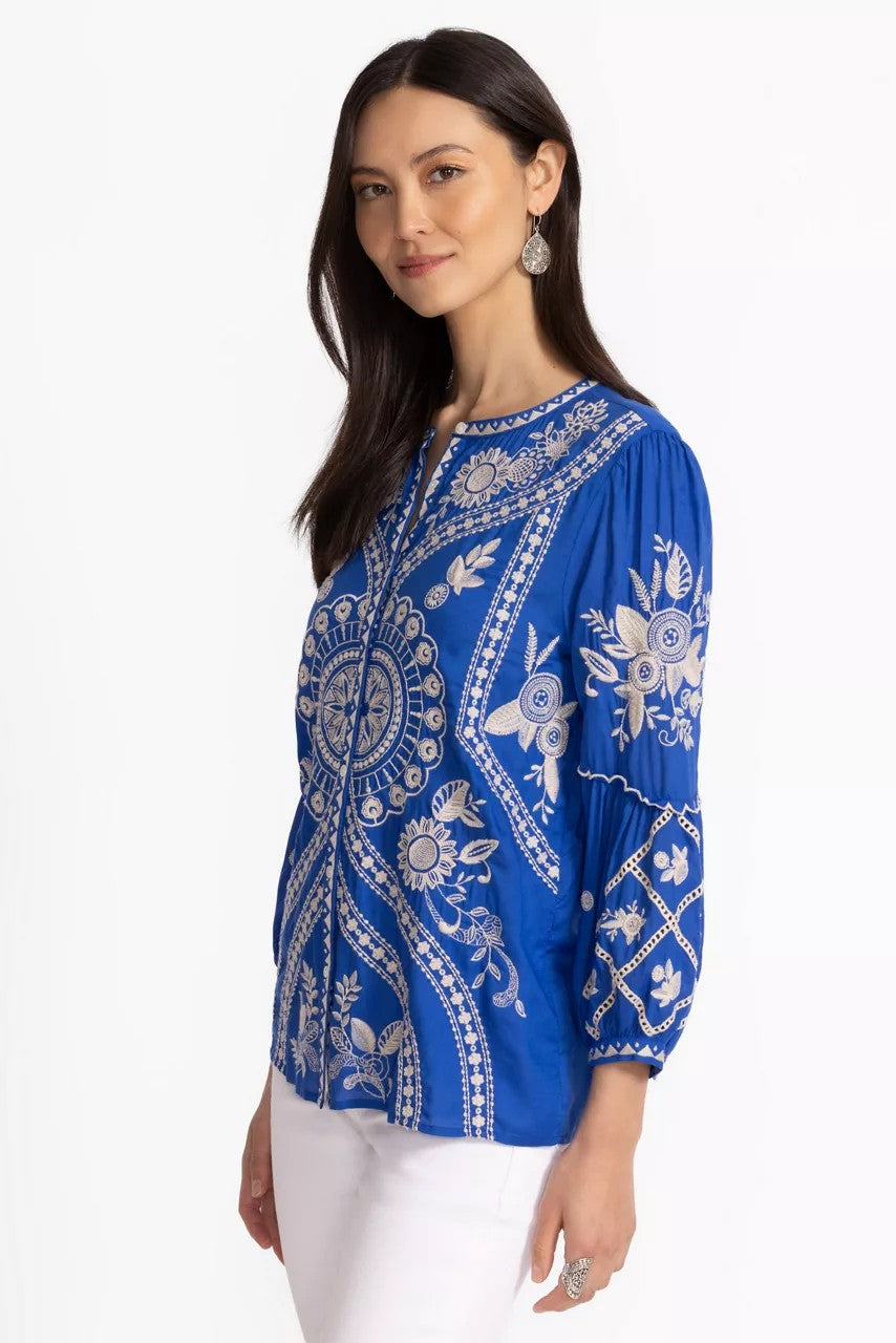 Johnny Was Women SCALLOP SLEEVE BLOUSE
