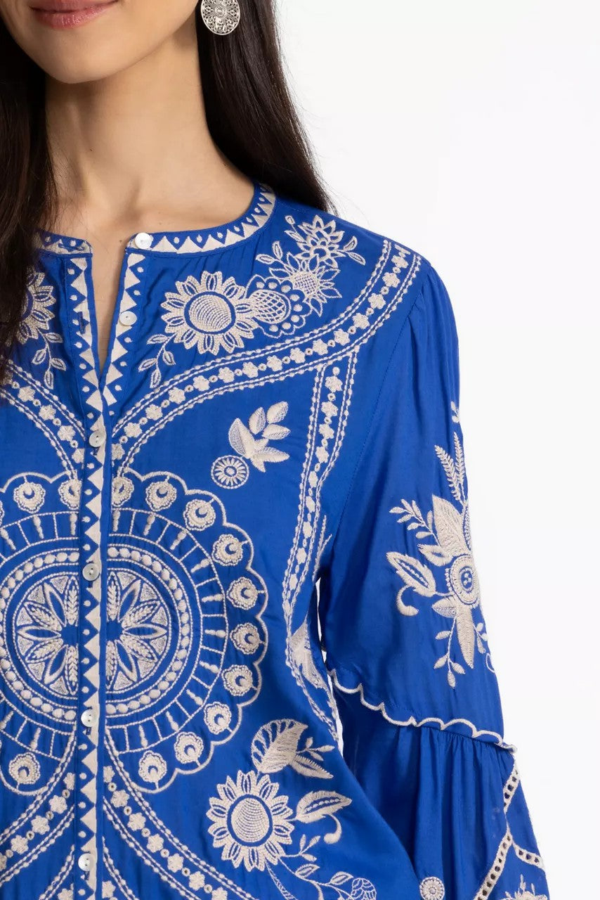 Johnny Was Women SCALLOP SLEEVE BLOUSE