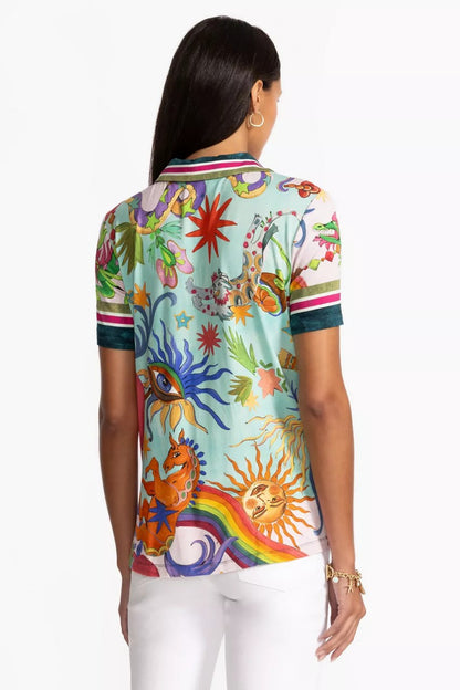 Johnny Was Women THE JANIE FAVORITE SHORT SLEEVE SWING POLO