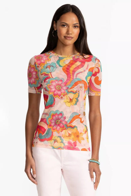 Johnny Was Women ELEANOR SHORT SLEEVE MESH TEE
