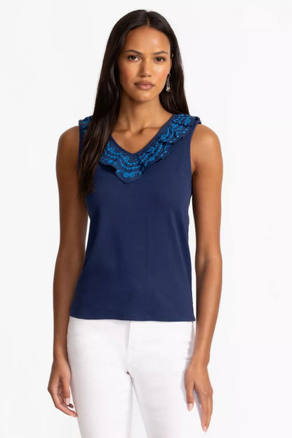 Johnny Was Women MIXED MEDIA FLUTTER TANK