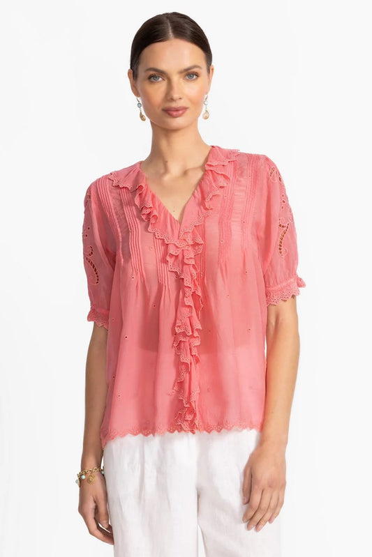 Johnny Was Women ANETTE RUFFLE BLOUSE