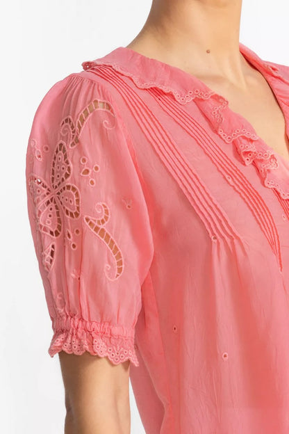 Johnny Was Women ANETTE RUFFLE BLOUSE