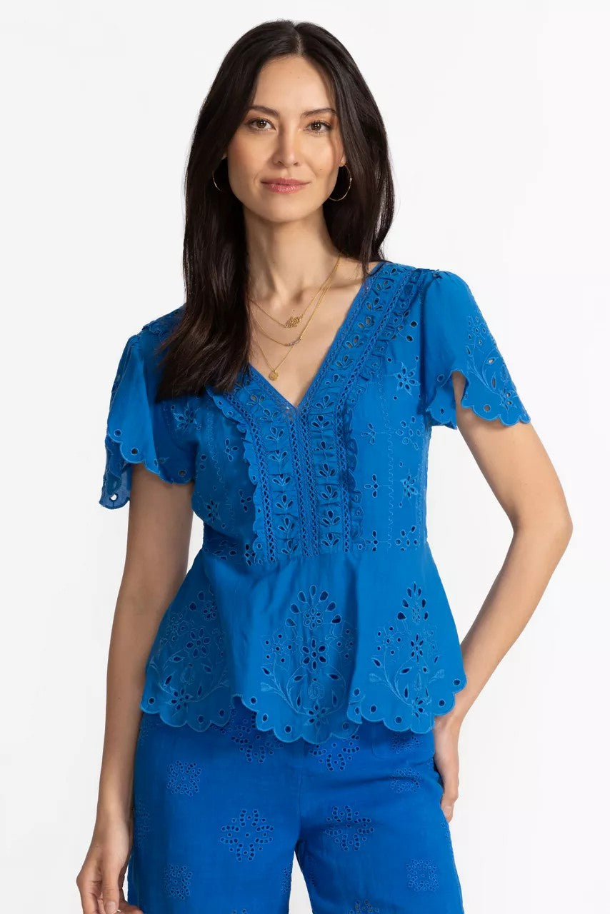 Johnny Was Women ELIZABETH PEPLUM BLOUSE