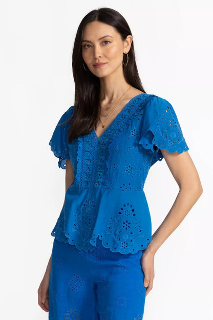 Johnny Was Women ELIZABETH PEPLUM BLOUSE