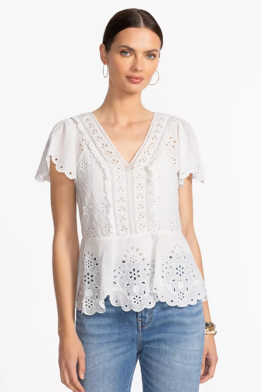 Johnny Was Women ELIZABETH PEPLUM BLOUSE