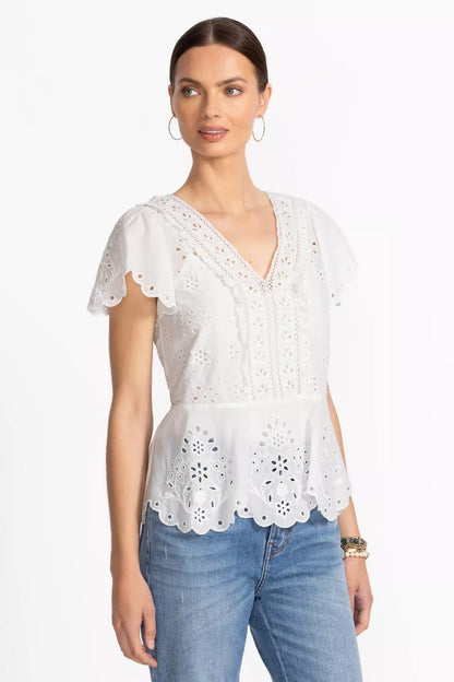 Johnny Was Women ELIZABETH PEPLUM BLOUSE