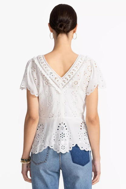 Johnny Was Women ELIZABETH PEPLUM BLOUSE