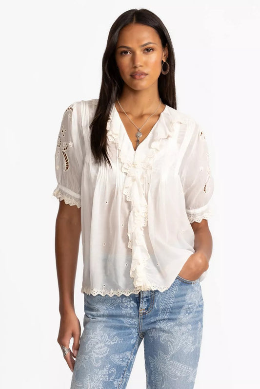 Johnny Was Women ANETTE RUFFLE BLOUSE