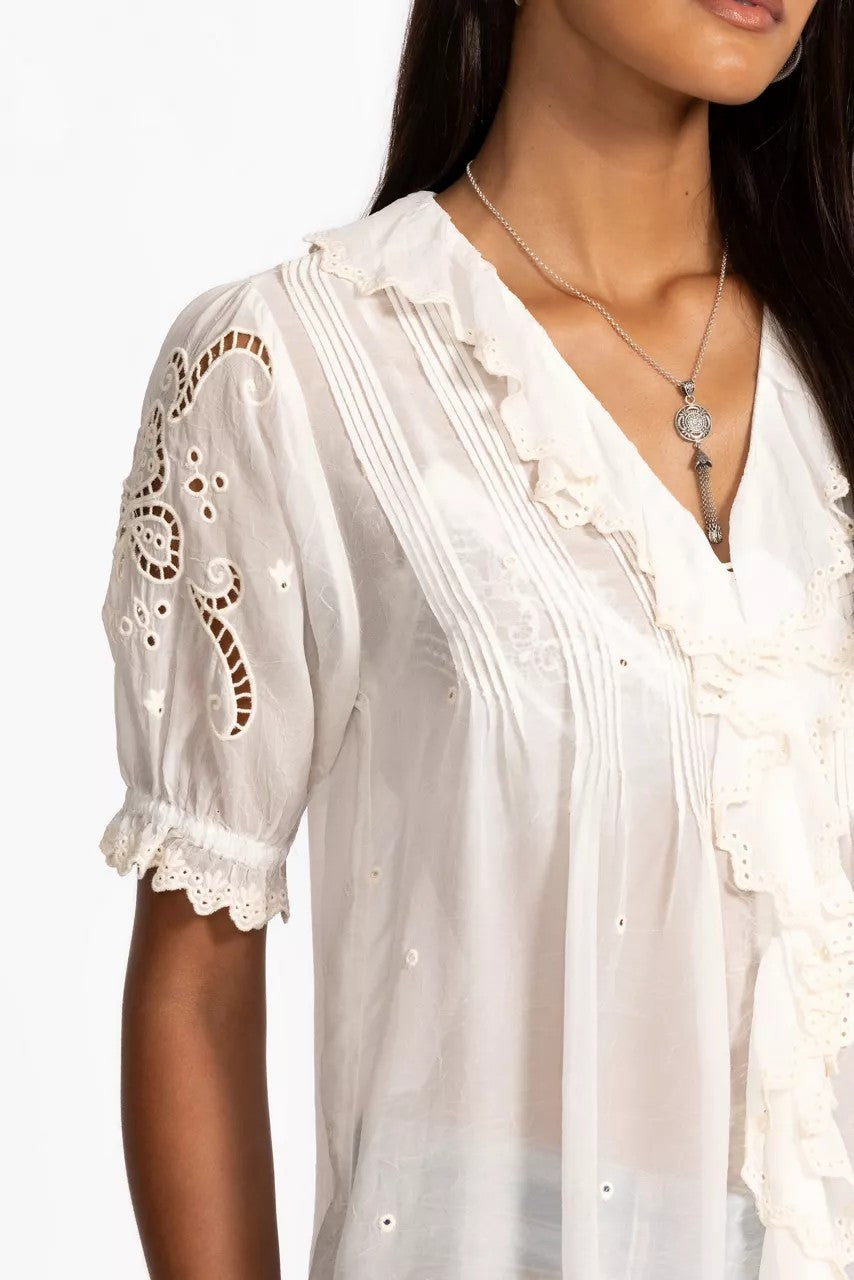 Johnny Was Women ANETTE RUFFLE BLOUSE