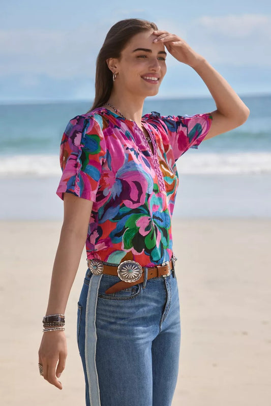 Johnny Was Women RUFFLE SEAM TOP