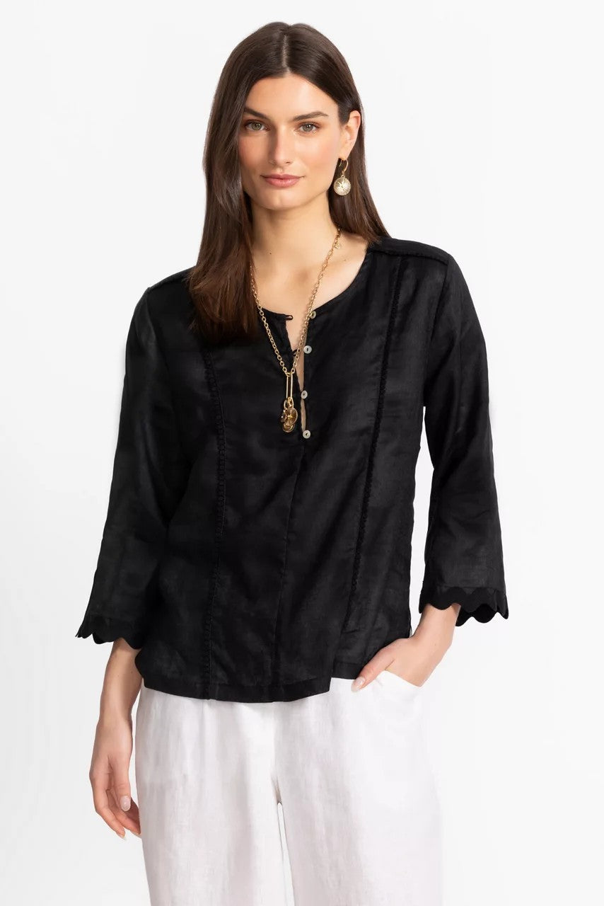 Johnny Was Women LINEN PRINCESS SEAM TOP