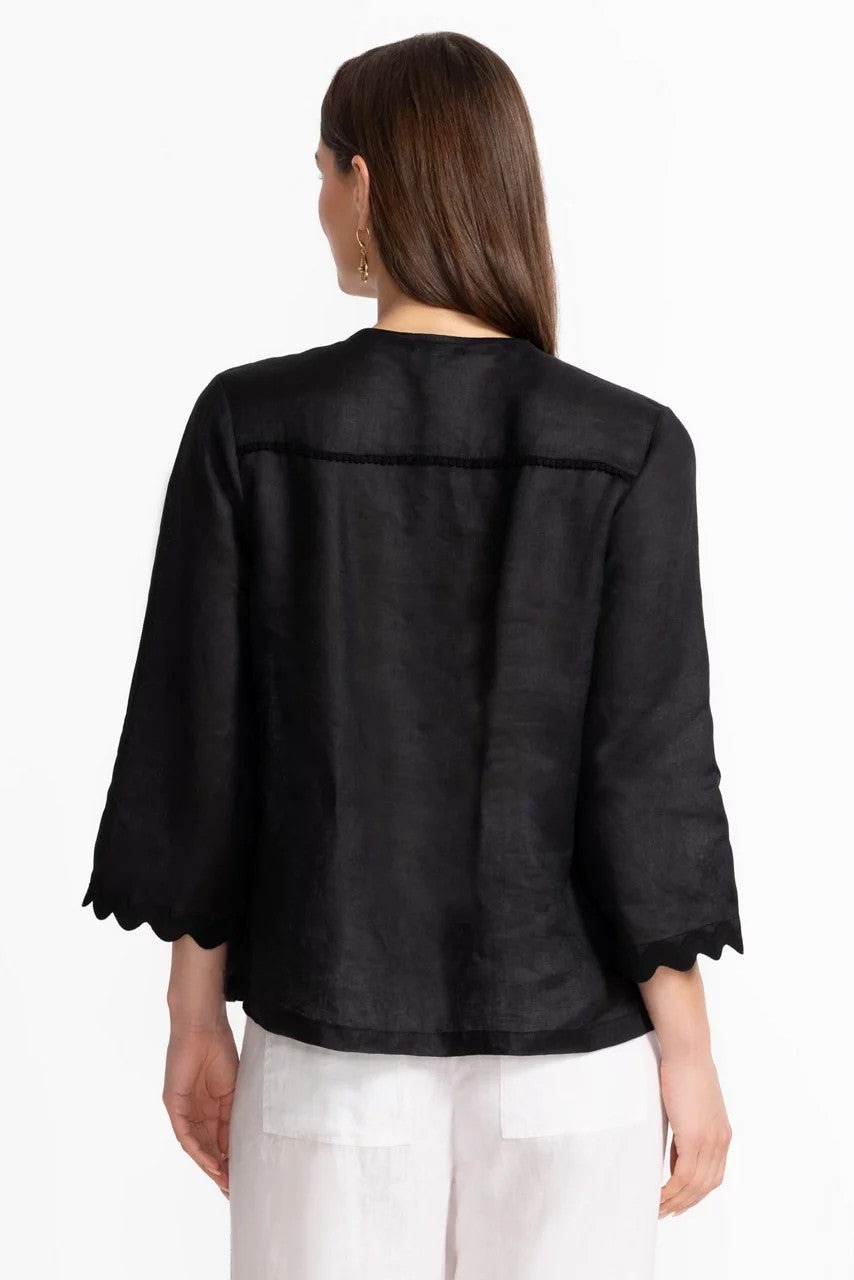 Johnny Was Women LINEN PRINCESS SEAM TOP