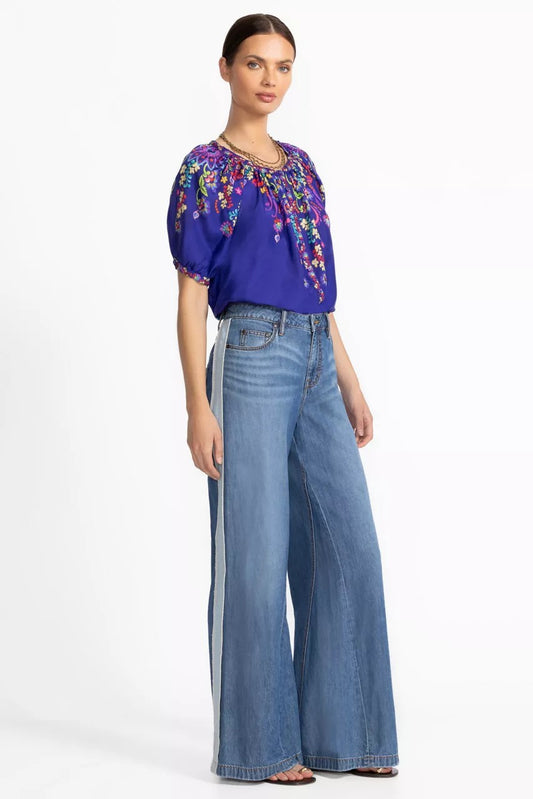 Johnny Was Women THE BLANKET STITCH WIDE LEG JEAN