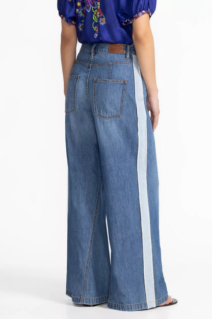 Johnny Was Women THE BLANKET STITCH WIDE LEG JEAN